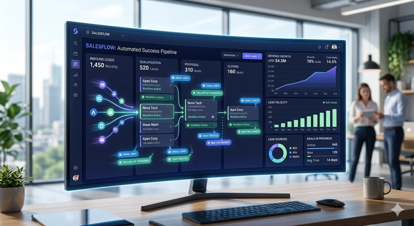 Outcome view of automated lead and sales system
